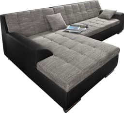 DOMO collection Ecksofa Treviso | Schwarz