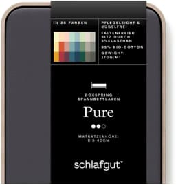 Schlafgut Spannbettlaken PURE BOXSPRING | Grau