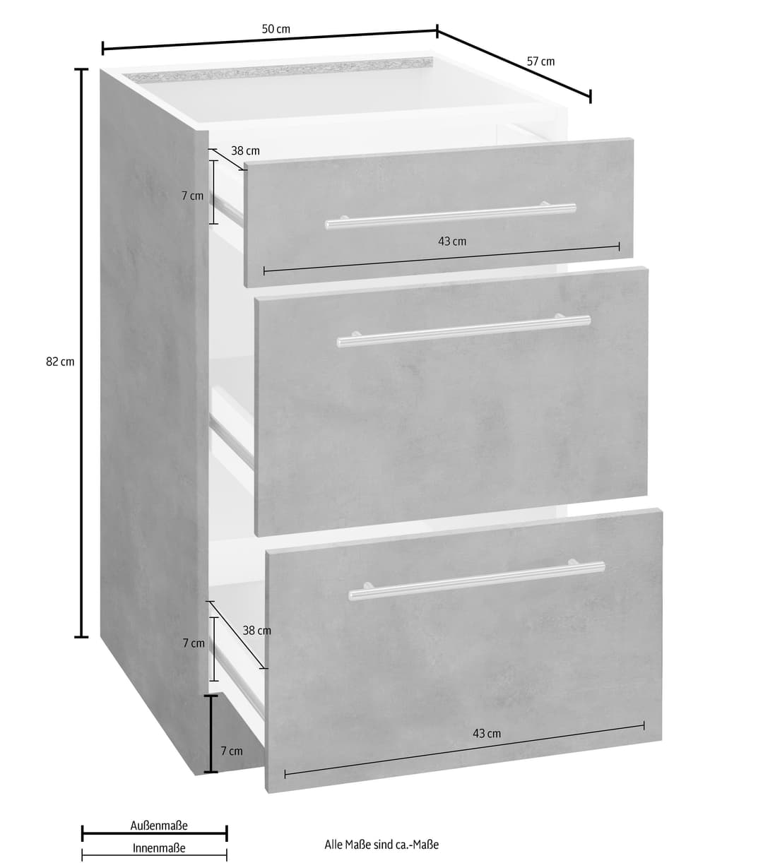 wiho Küchen Unterschrank Flexi2 | Beige