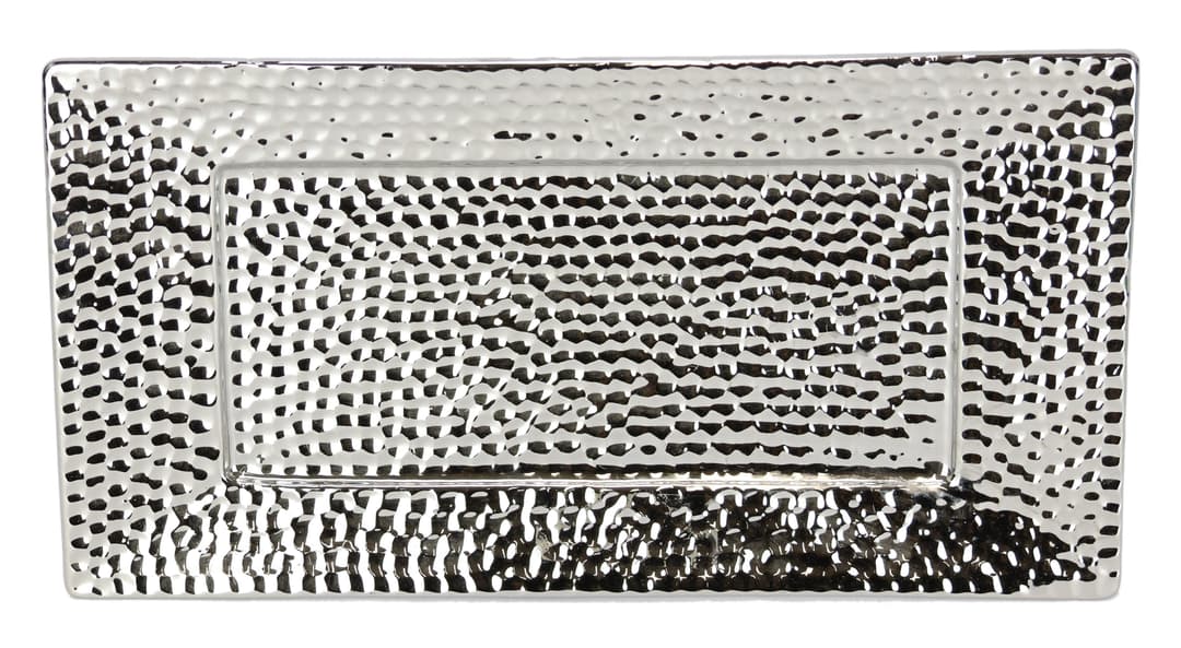 I.GE.A. Dekotablett Keramik-Schale | Silber