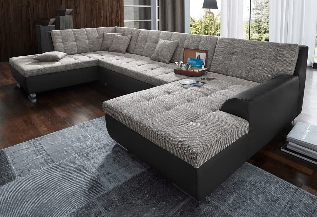 DOMO collection Wohnlandschaft Treviso | Schwarz