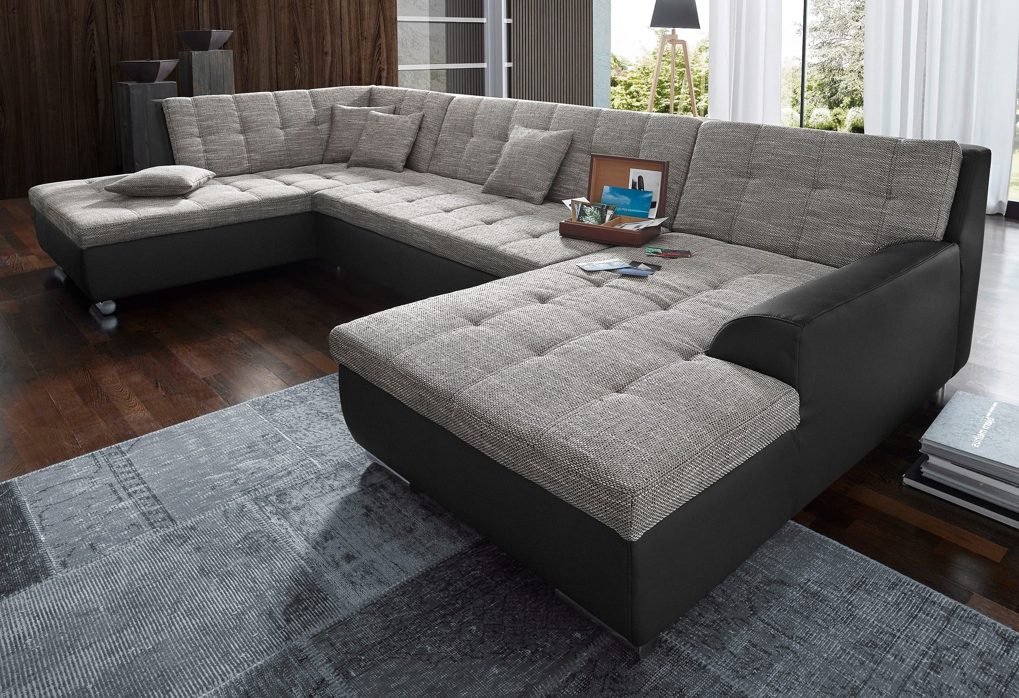 DOMO collection Wohnlandschaft Treviso | Schwarz
