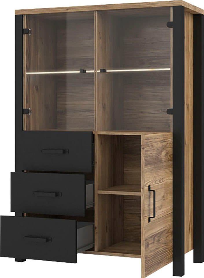 Home affaire Vitrine Olin Höhe 146 cm | Holztöne