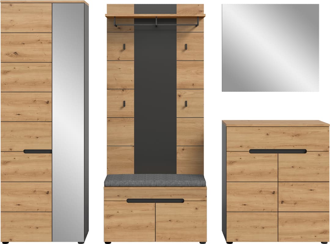 Home affaire Garderoben-Set REHAT | Holztöne