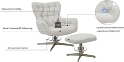 Home affaire VERGAS Ohrensessel mit Hocker | Beige