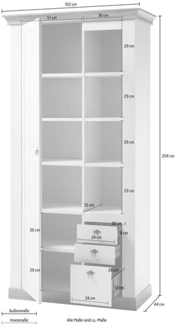 Home affaire Highboard Cremona | Weiß