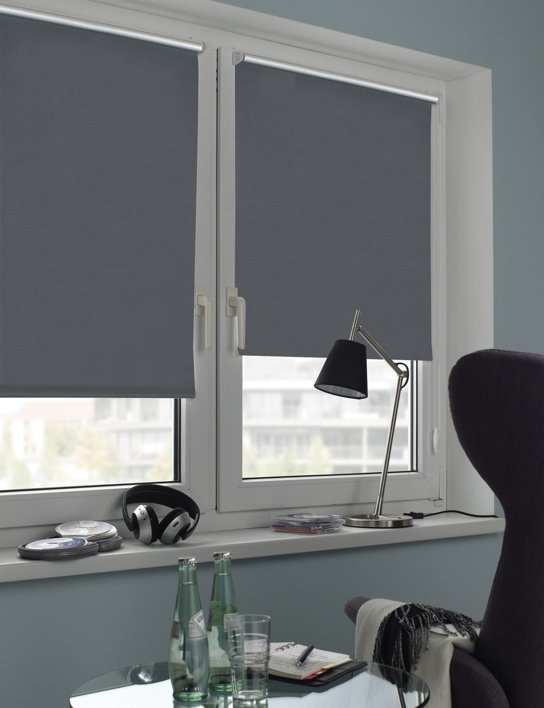 Seitenzugrollo EASYFIX Rollo Thermo ENERGIESPAREND | Grau