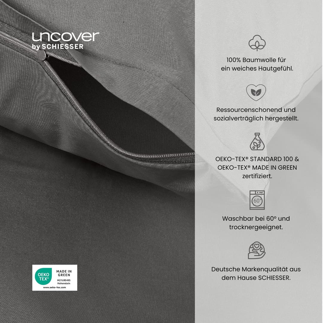 uncover by SCHIESSER Bettwäsche Soho | Grau
