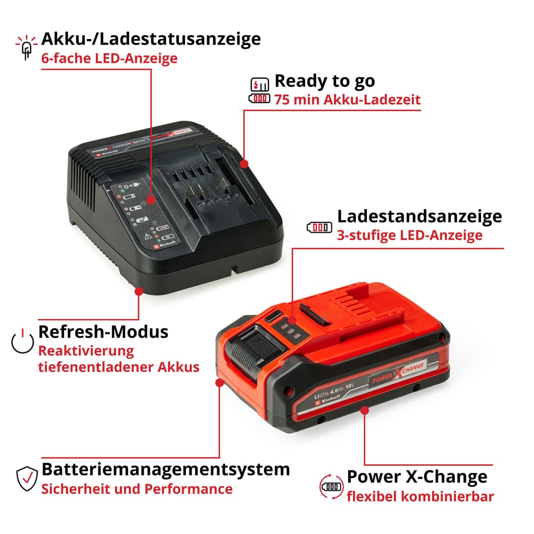Einhell Akku-Schlagbohrschrauber PROFESSIONAL TP-CD 18/70 BL | Rot