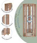 fif möbel Eckvitrine TRIO | Holztöne 3