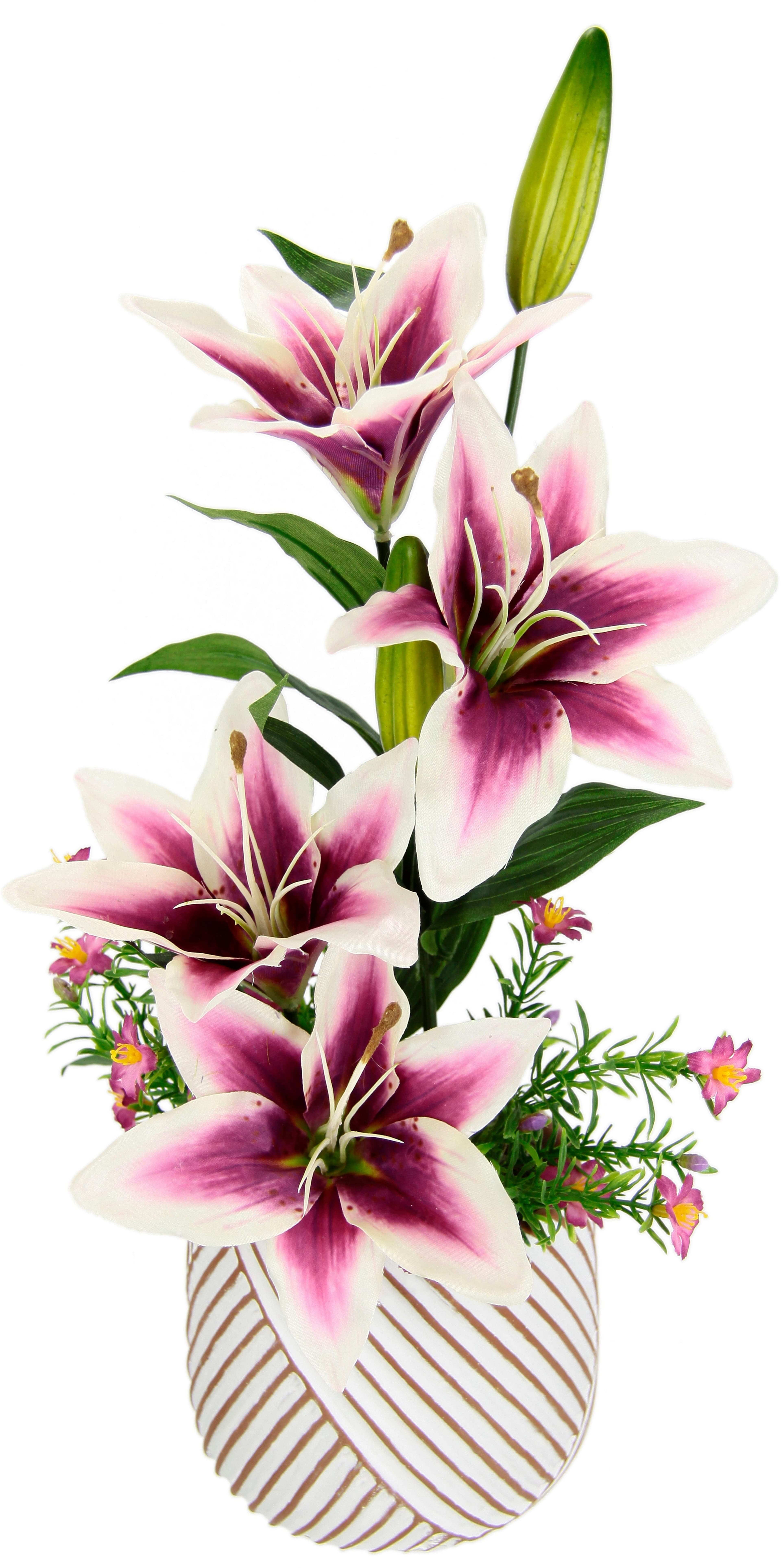 Kunstpflanze Lilien | Rosa