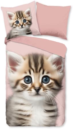 good morning Kinderbettwäsche Meow | Rosa