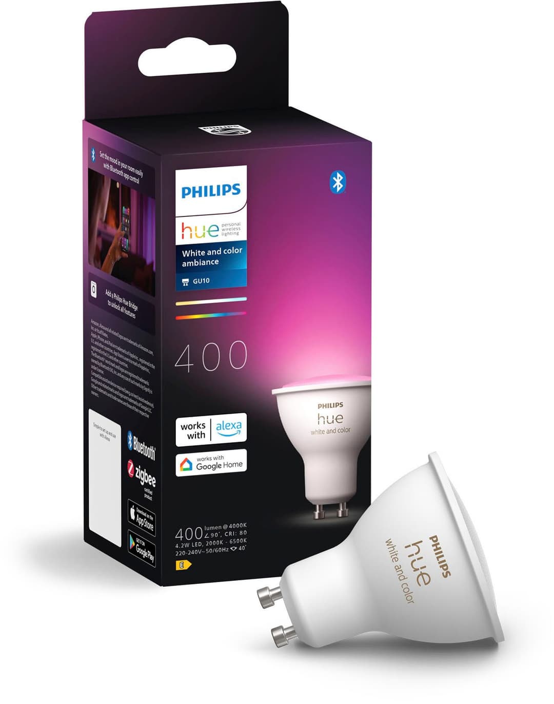 Philips Hue LED-Leuchtmittel White & Color Ambiance Spot 400 | Weiß