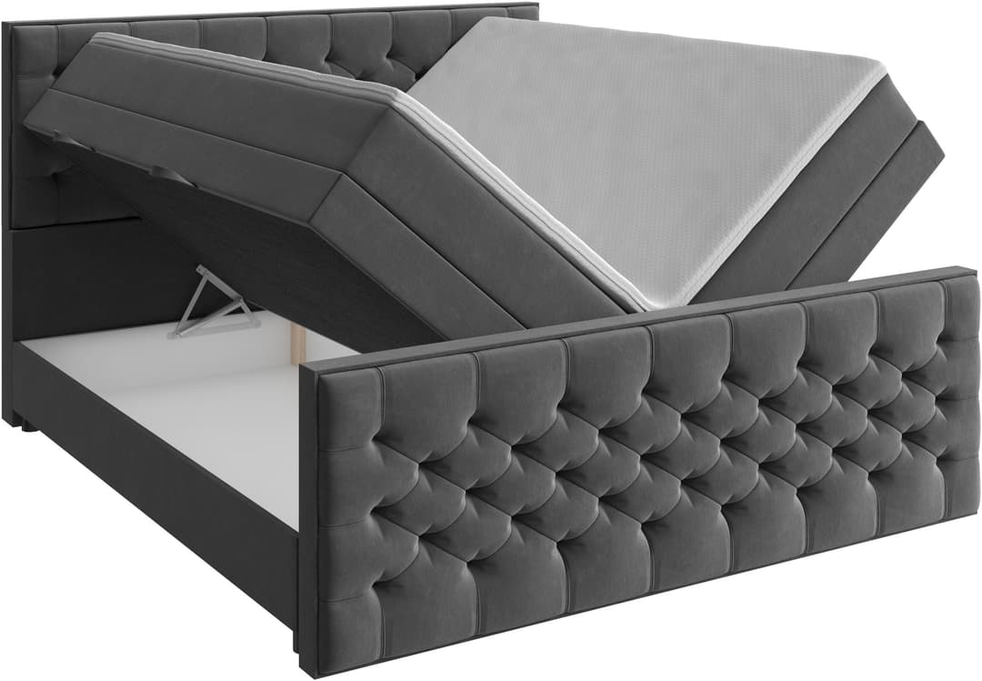 FORTE Boxspringbett Lanciano Max | Grau