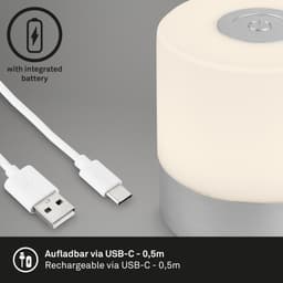 Briloner Leuchten SMAL Tischleuchte | Silber