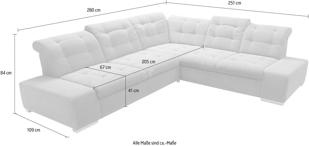 sit&more Ecksofa Pale L-Form | Schwarz