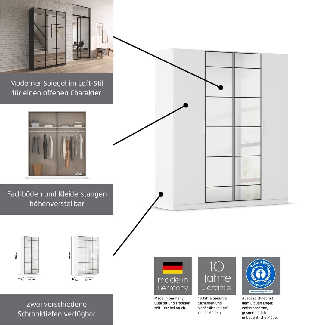 rauch ACERO Kleiderschrank | Weiß