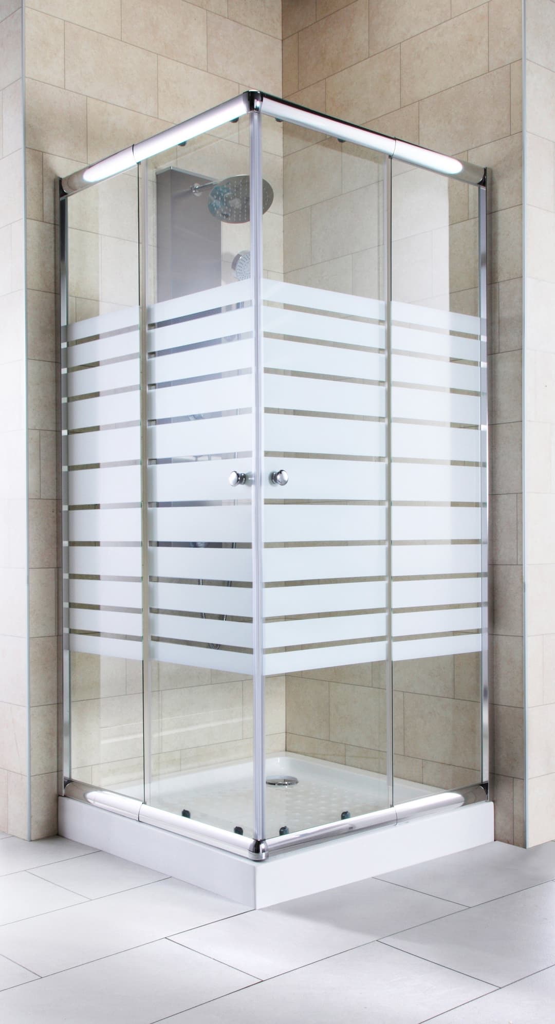 welltime Eckdusche Trento Banda Plus | Silber