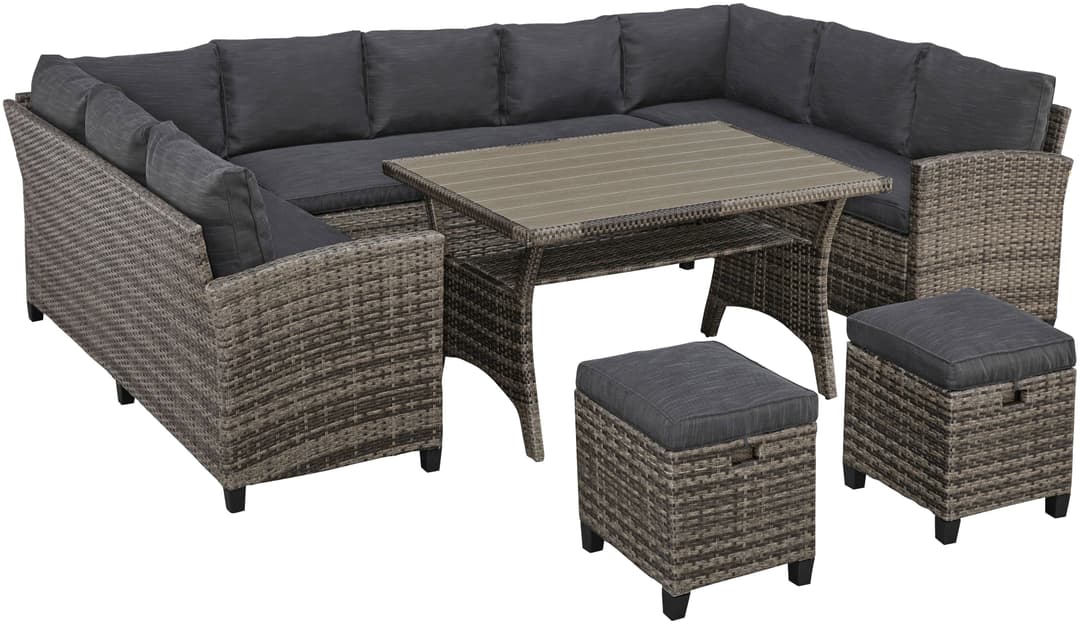 KONIFERA Gartenlounge-Set Rotterdam | Grau