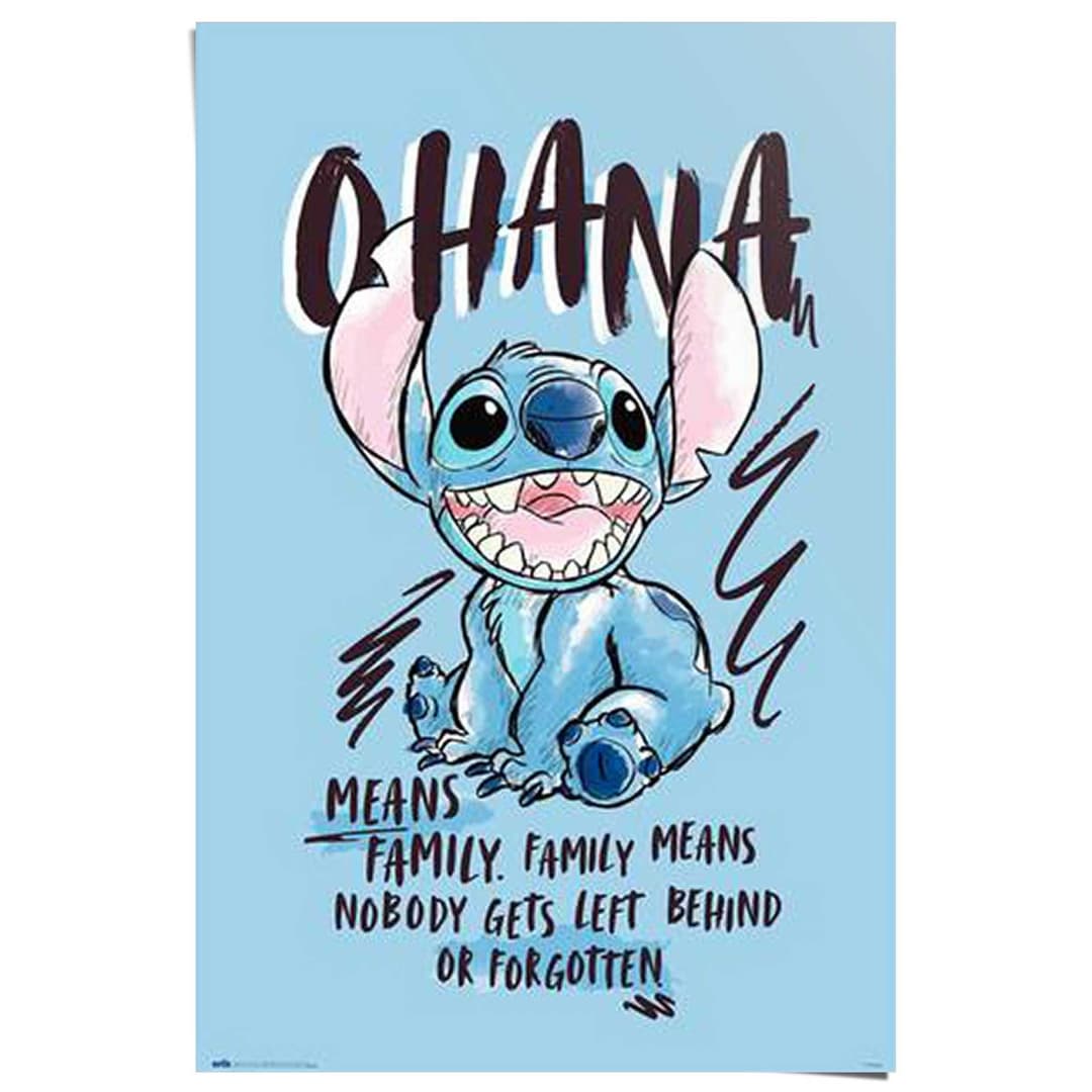 Reinders! Poster Disney Stitch Ohana | Blau