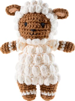 Heunec® Kuscheltier Crochi, Häkel-Freund Lamm | Braun