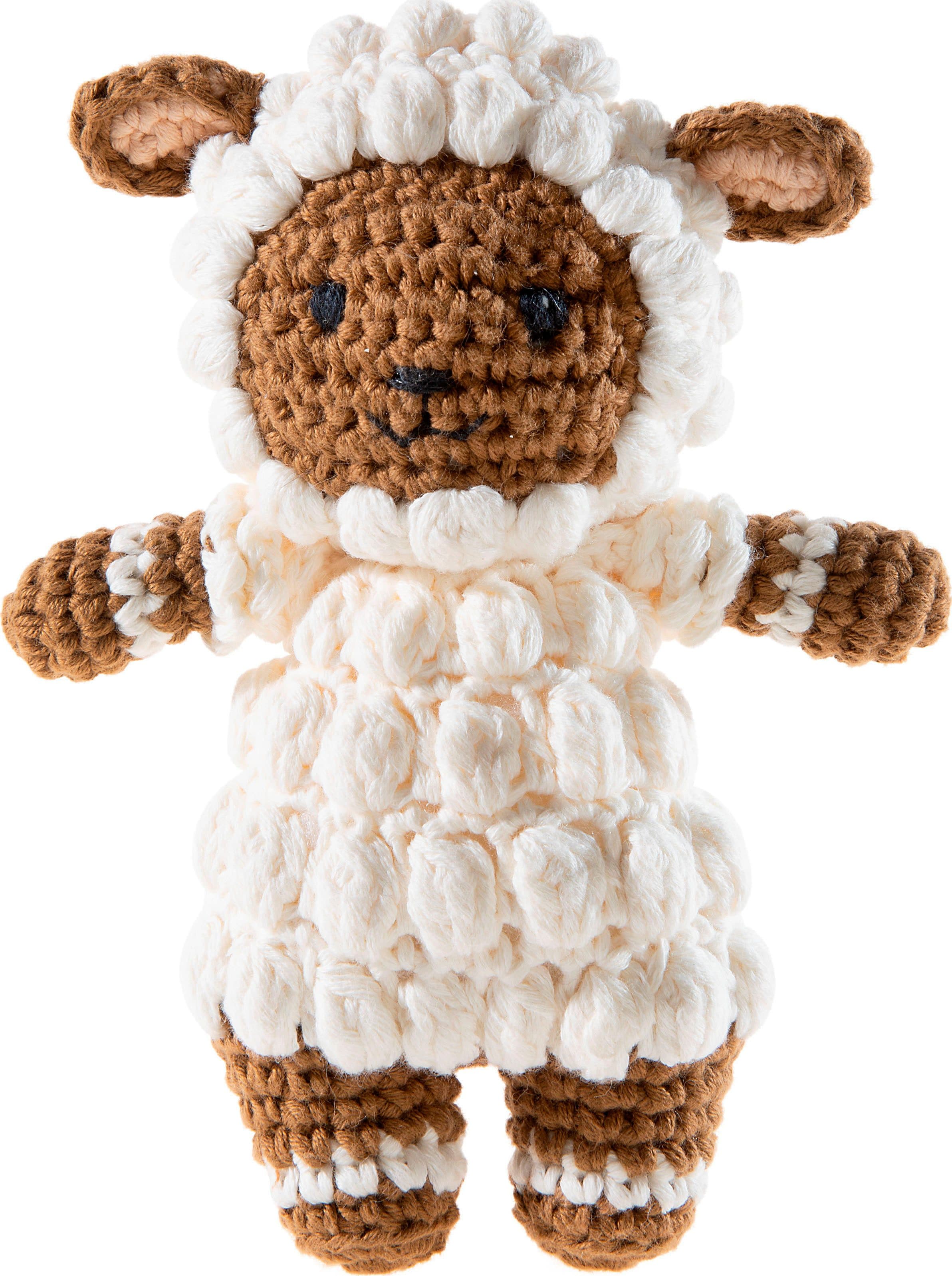 Heunec® Kuscheltier Crochi, Häkel-Freund Lamm | Braun