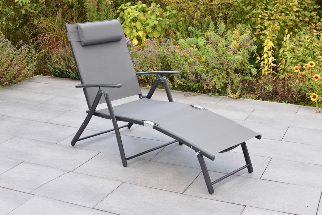 MERXX Gartenliege Deckchair | Grau