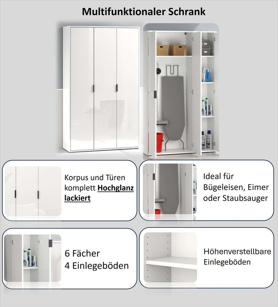 Home affaire Mehrzweckschrank JOLLY | Weiß
