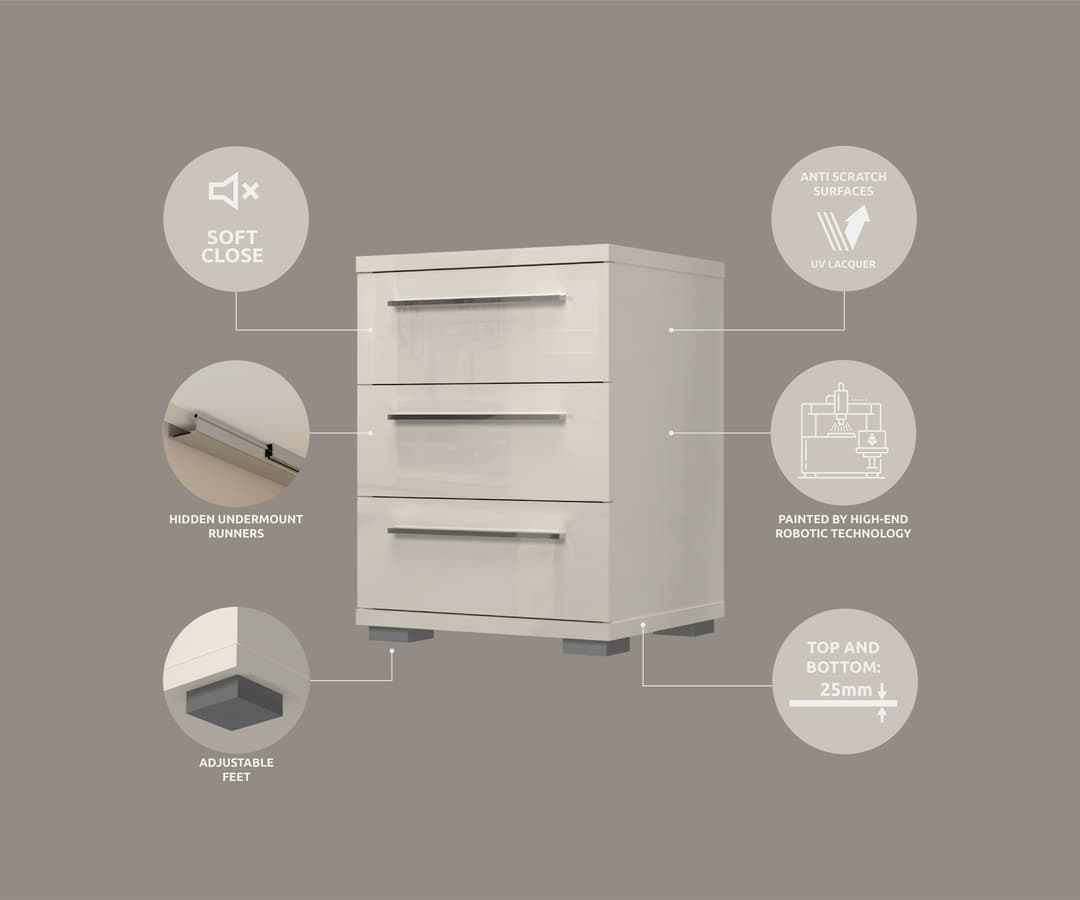 OTTO home Nachtkommode Piano | Beige