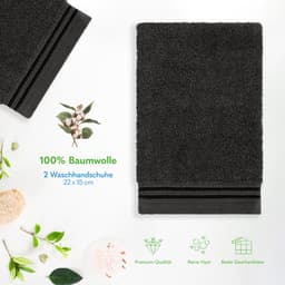 HAMMETEX Waschlappen 2er-Set | Schwarz