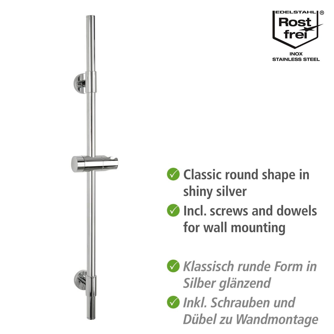 WENKO Duschstange Basic, Chrom | Silber