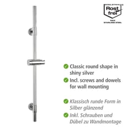 WENKO Duschstange Basic, Chrom | Silber