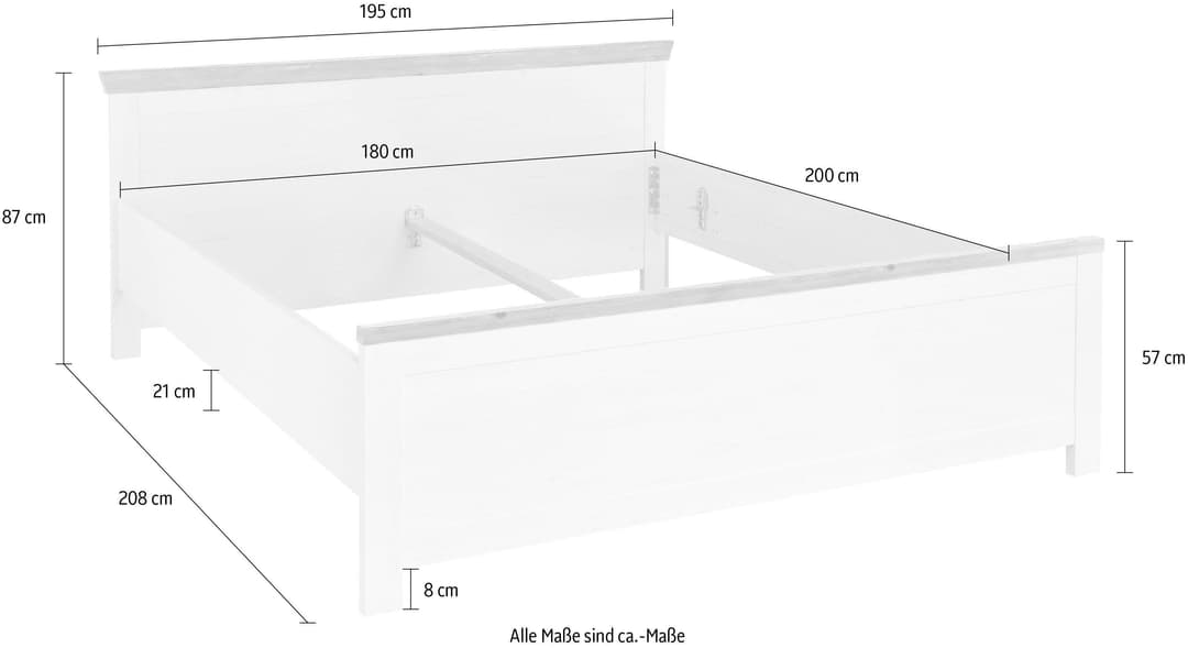 Home affaire Bett Florenz Doppelbett Landhausstil Bettgestell | Weiß