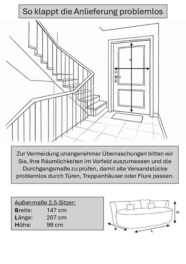 LeGer Home by Lena Gercke ISALIE 2,5-Sitzer Loungesofa | Rosa