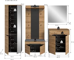 Home affaire Garderoben-Set REHAT | Holztöne
