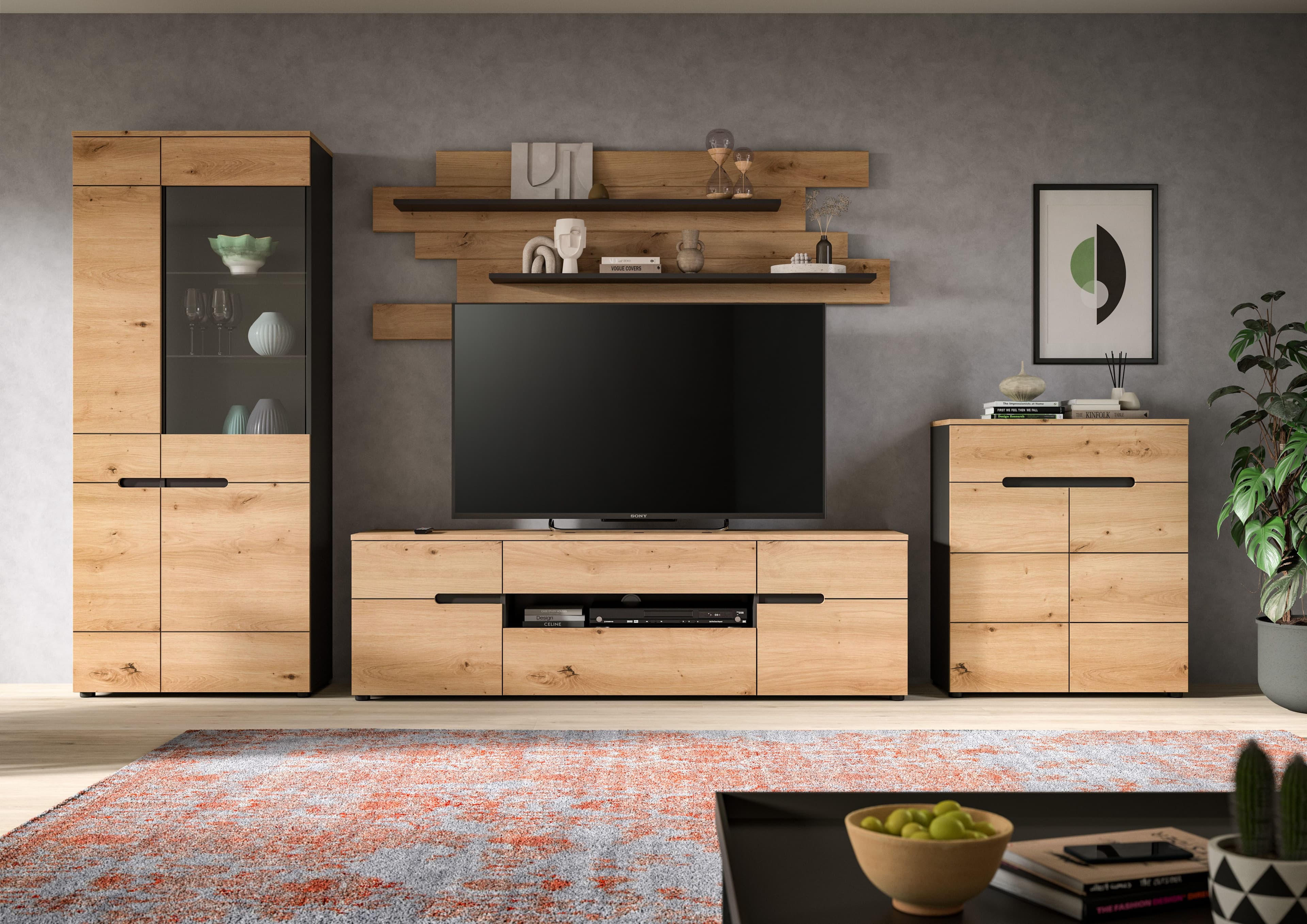 Home affaire Wohnwand REHAT | Holztöne