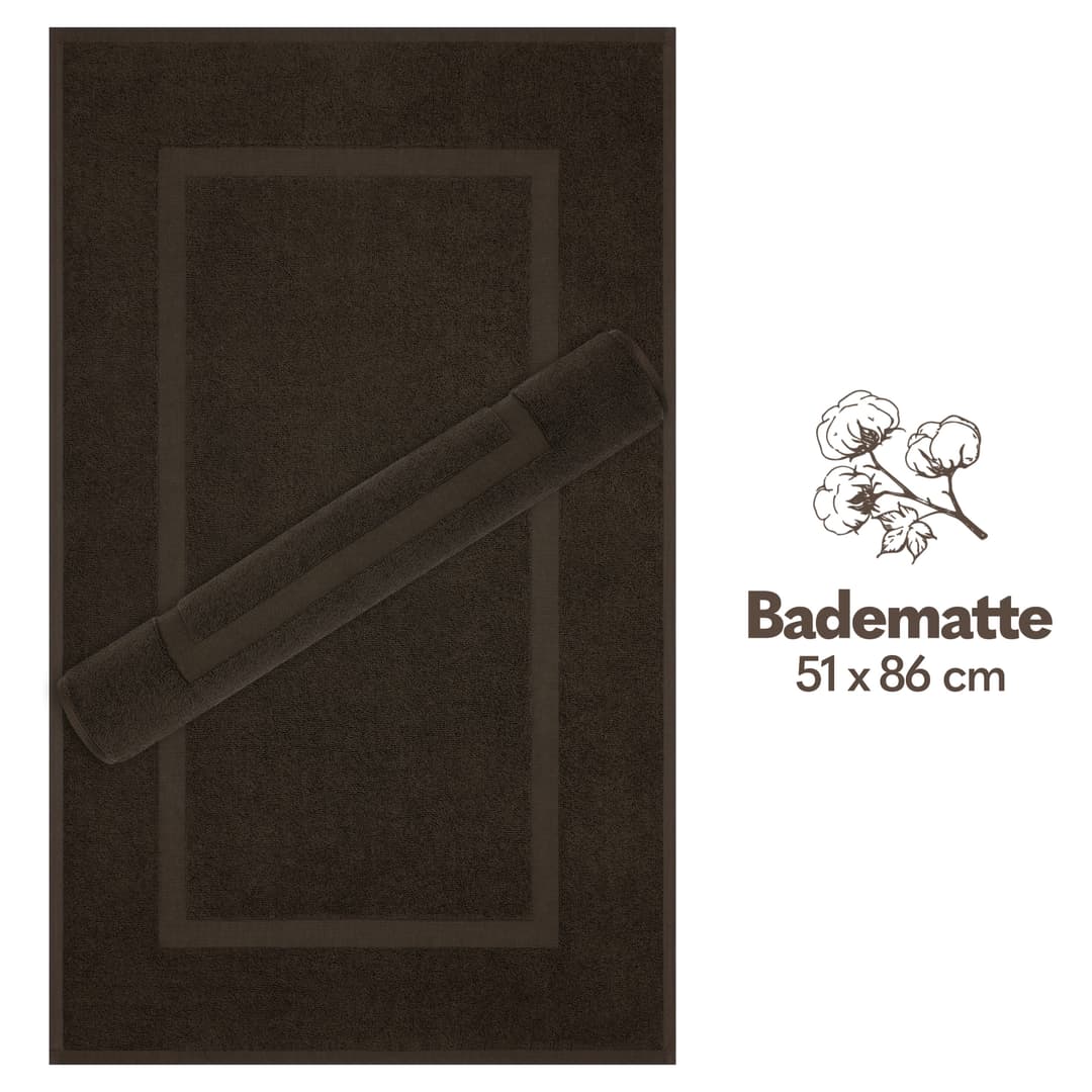 HAMMETEX Badematte Hotelmatte | Braun