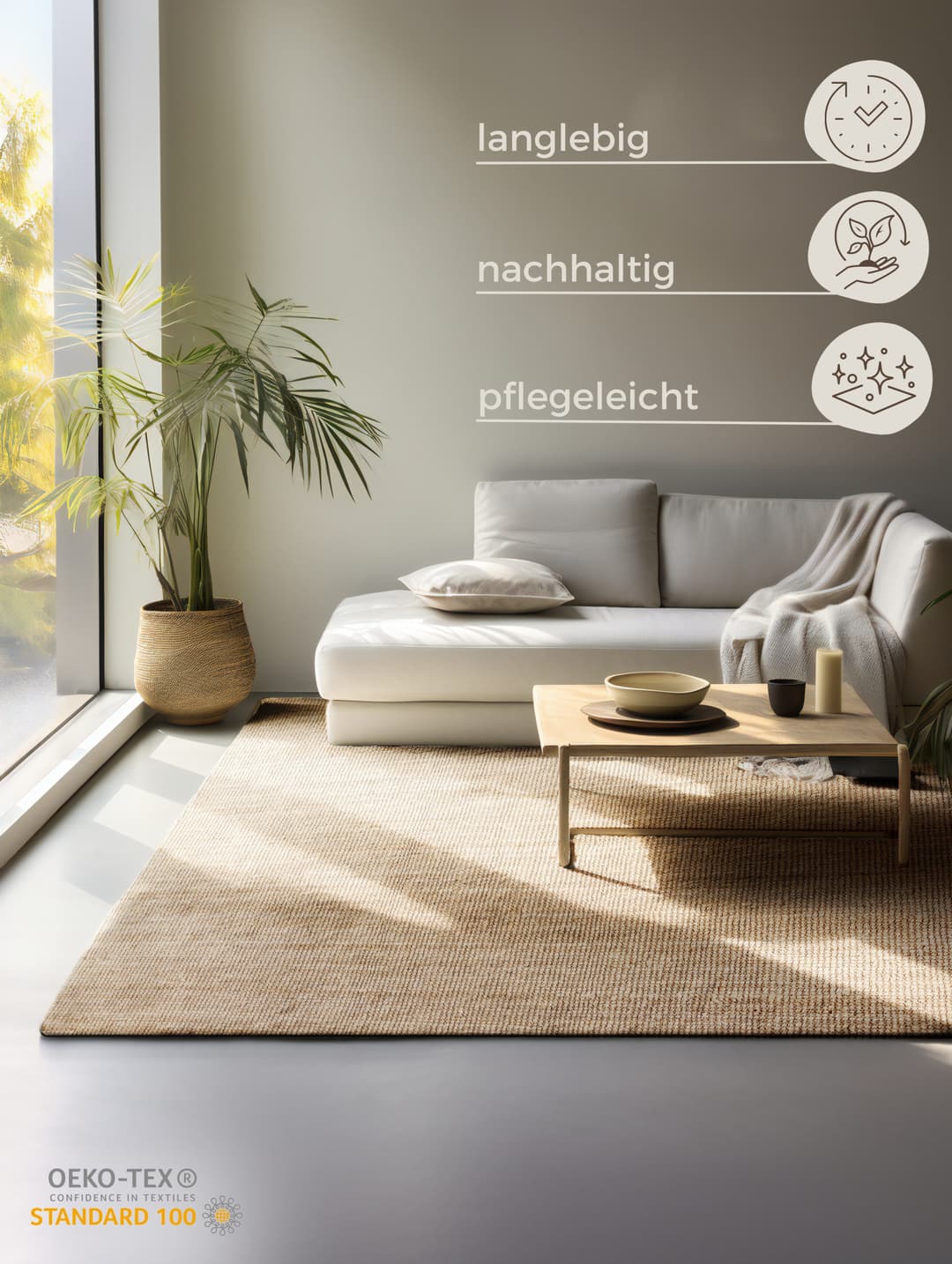 HANSE Home Teppich Jaipur Juteteppich | Beige