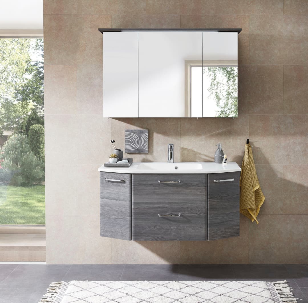 Saphir Quickset 328 Badmöbel-Set | Grau
