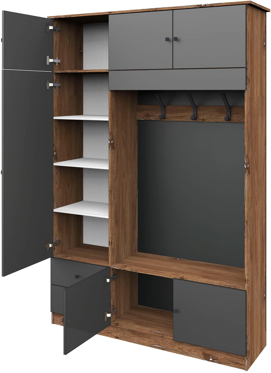borchardt Möbel Garderobenschrank Kompakta Höhe 202 cm | Holztöne