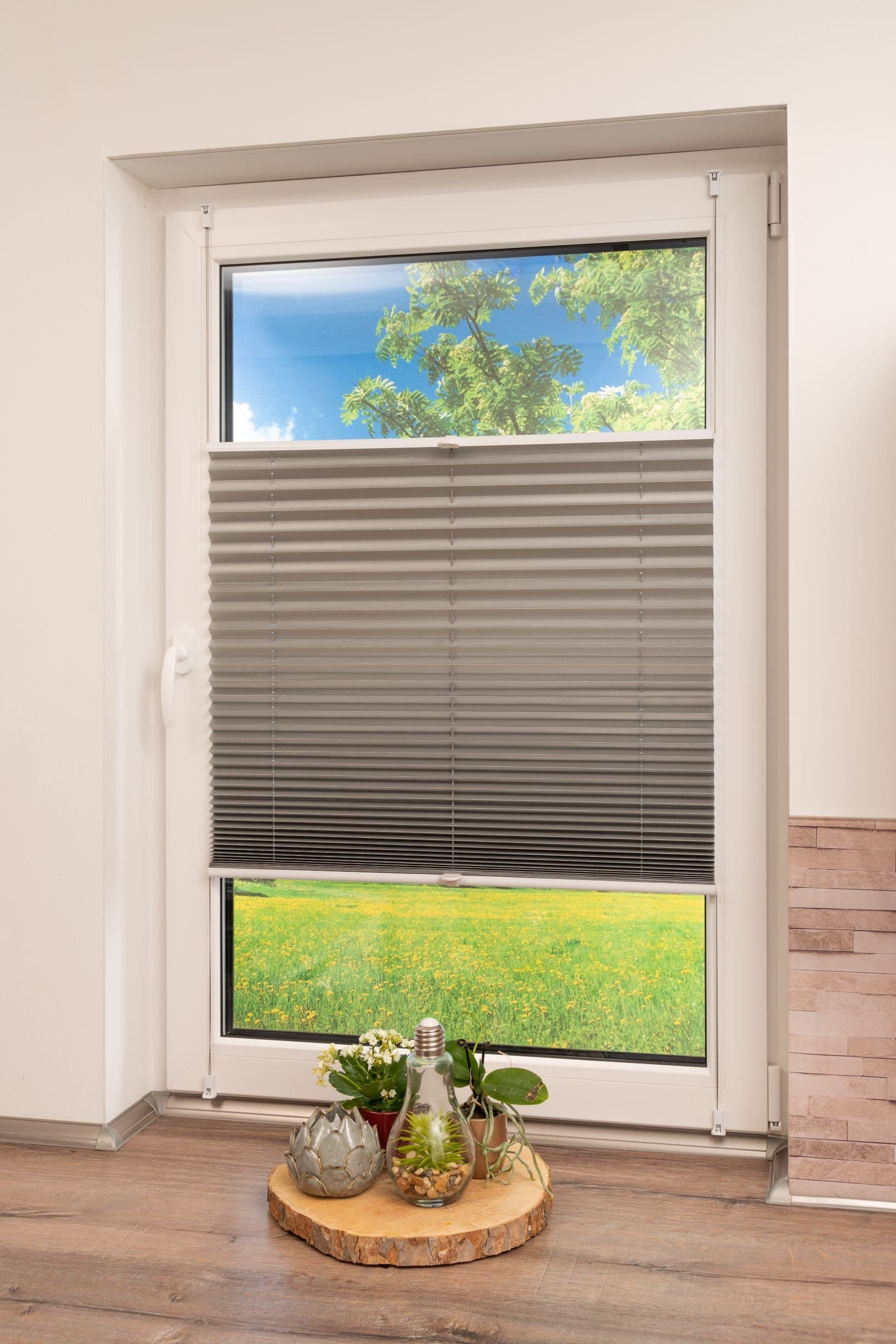 K-HOME Plissee Klemmfix Pisa | Silber