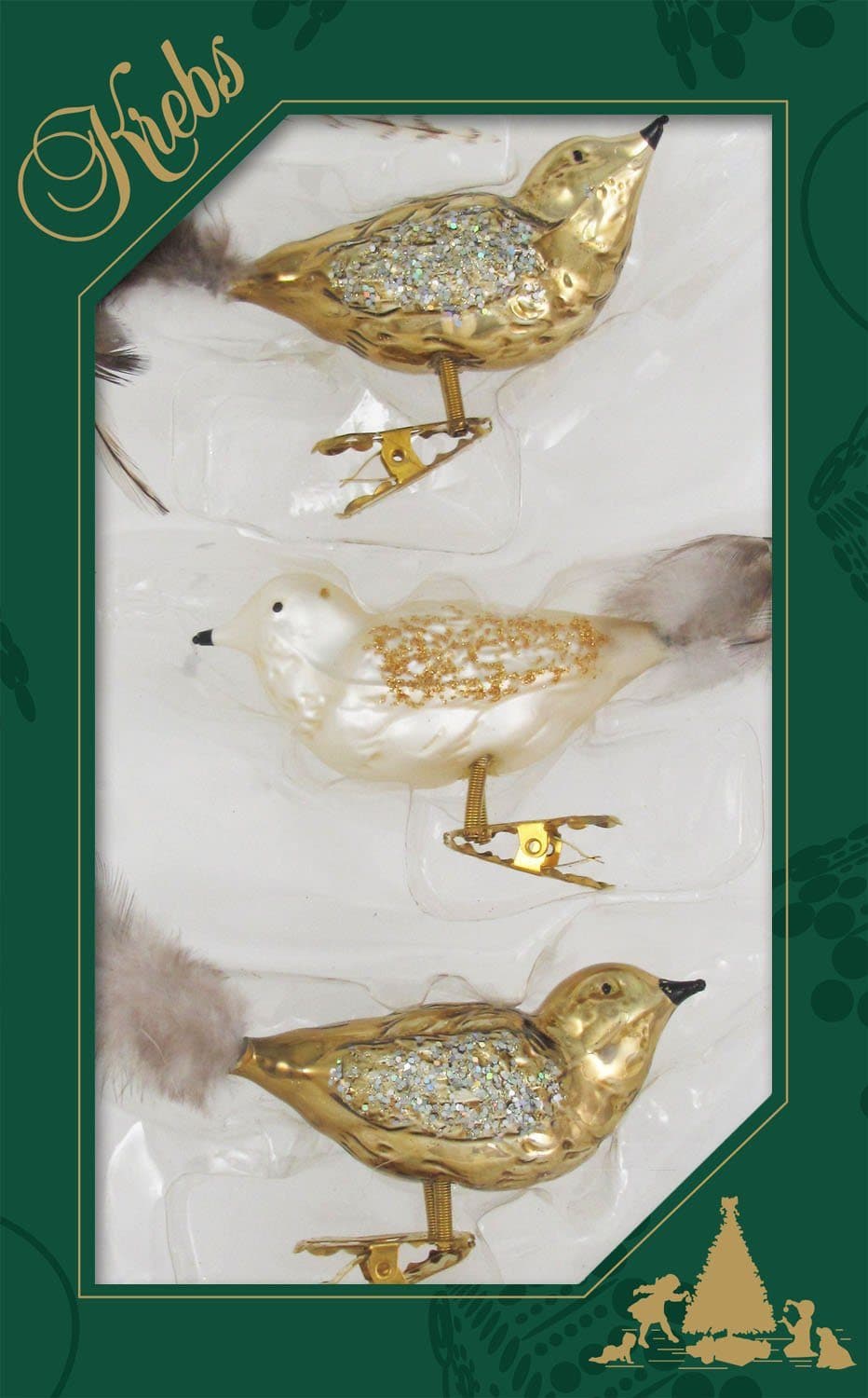 Krebs Glas Lauscha Weihnachtsbaumklammer CBK20857 | Gold
