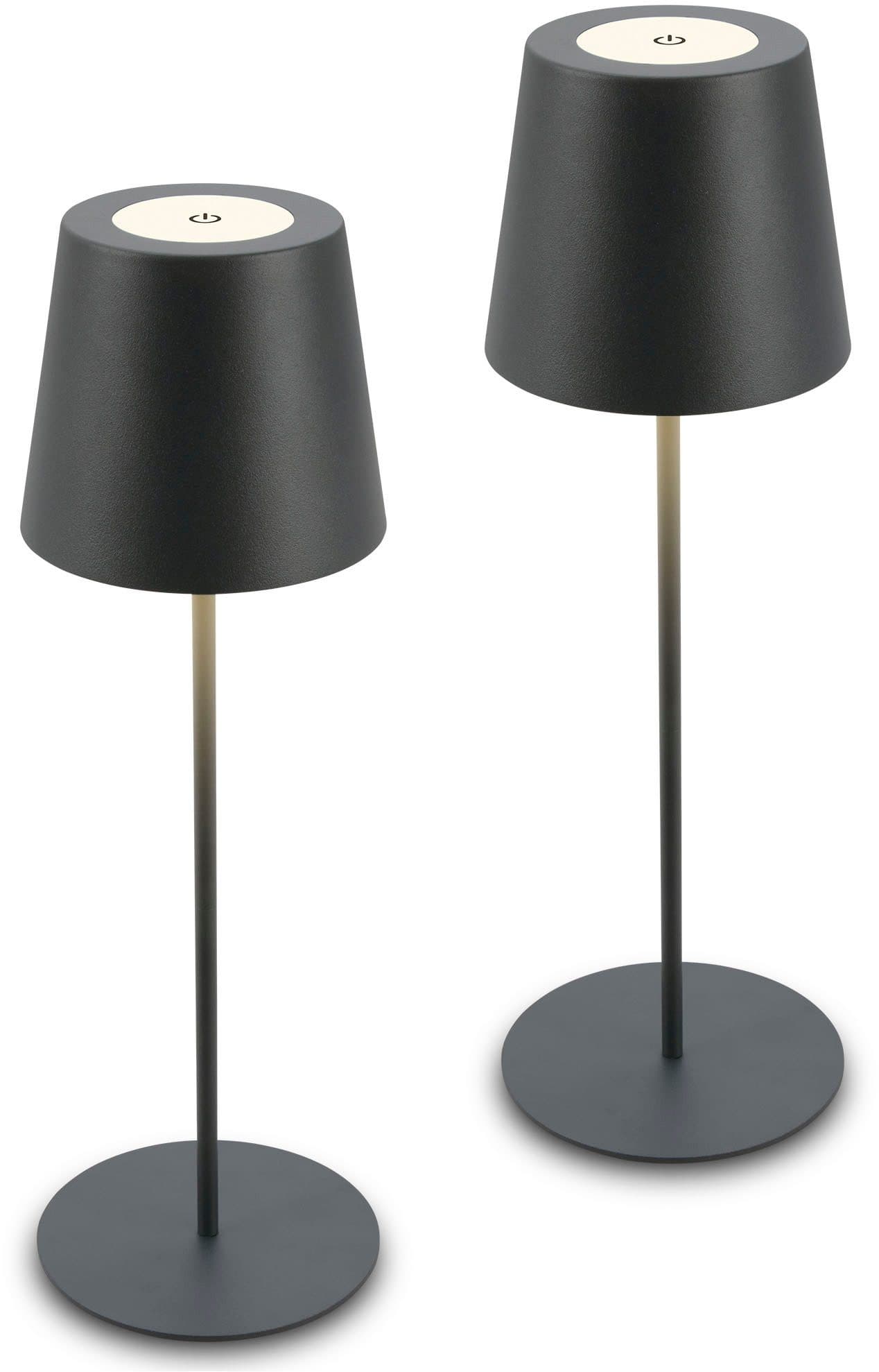 Briloner Leuchten Tischleuchte 2er Set LED Tischlampe kabellos