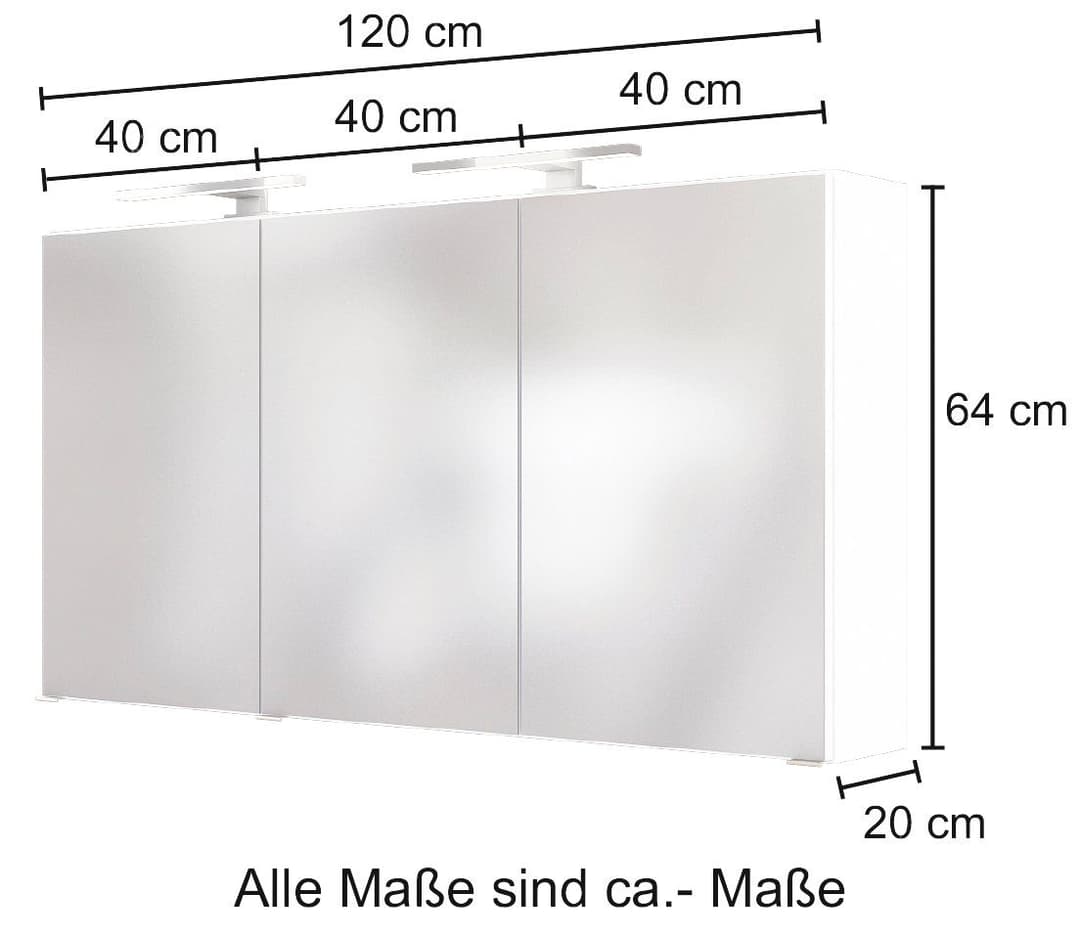 welltime Spiegelschrank Baabe | Weiß