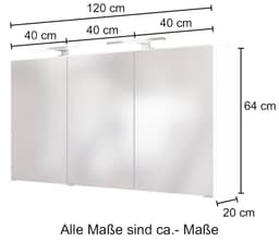 welltime Spiegelschrank Baabe | Weiß