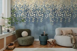 CosmoLiving by Cosmopolitan Vliestapete Gilded Bloom | Blau