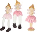 I.GE.A. Dekofigur Elfen, 3er Set Kantenhocker | Rosa