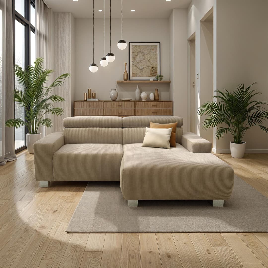 DOMO collection Ecksofa 100030 | Braun