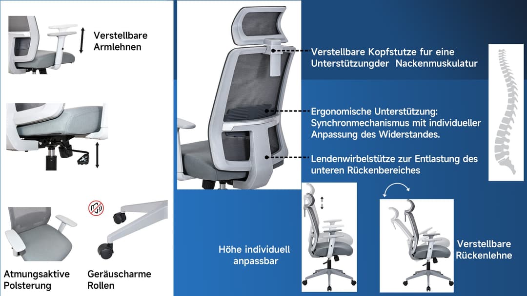 OTTO home Bürostuhl Tallard | Grau