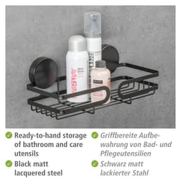 WENKO Duschablage Static-Loc® Plus Pavia | Schwarz
